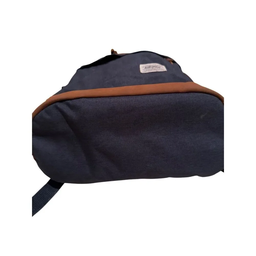 KAUKKO Stylish College School Backpack Travel Navy Blue Brown Medium Average siz